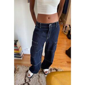 OAK + FORT Cargo Contrast Stitch Jeans. Size 27